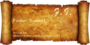 Fodor Izmael névjegykártya